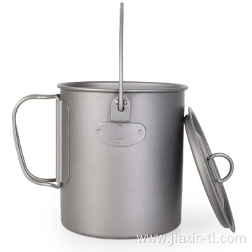 Titanium Drinking Mug with foldable handle